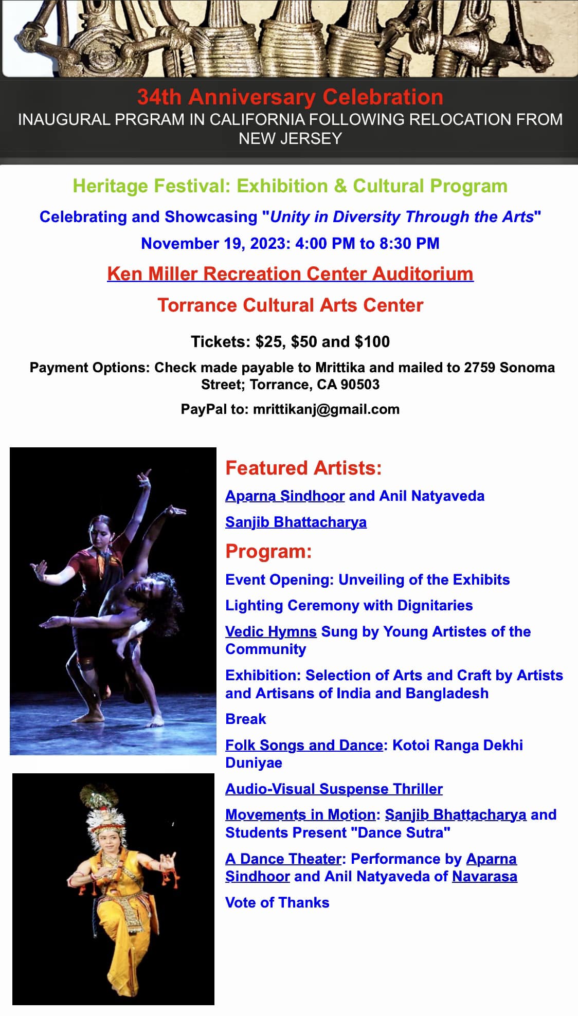 Mrittika inaugural program, 19th November 2023